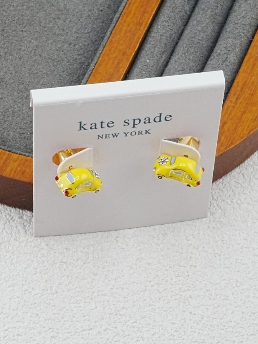 Kate Spade Yellow Car Stud Earrings